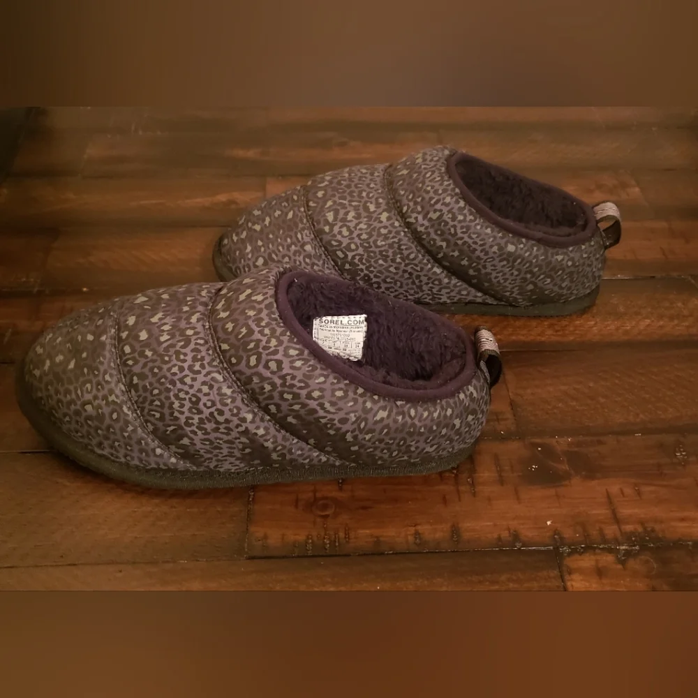 Sorel Bodega Run Leopard Print Slippers Size 6 - Picture 7 of 7